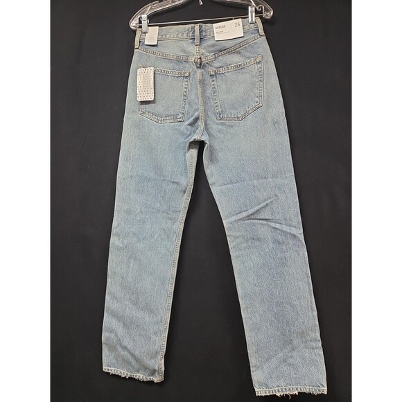 Agolde Kelly Jeans Backdrop Blue Size 26 Straight Distressed NWT New - Picture 2 of 13
